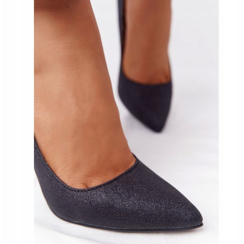 Glitter elegant Lu Boo Tocuri înalte negre negru 1
