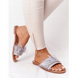 Papuci cu pene Lu Boo Grey gri 2 Papuci cu pene Lu Boo Grey gri 2