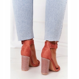 Sandale Pe O Bară Cu Zirconiu Cubic Lu Boo Ceglaste roșu multicolor 1