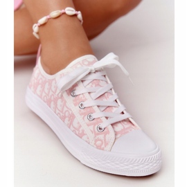 PS1 Adidași logați pentru femei Alb-roz Ziua liberă 7