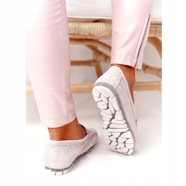 Mocasini ecologici din piele Rio Flore gri 4