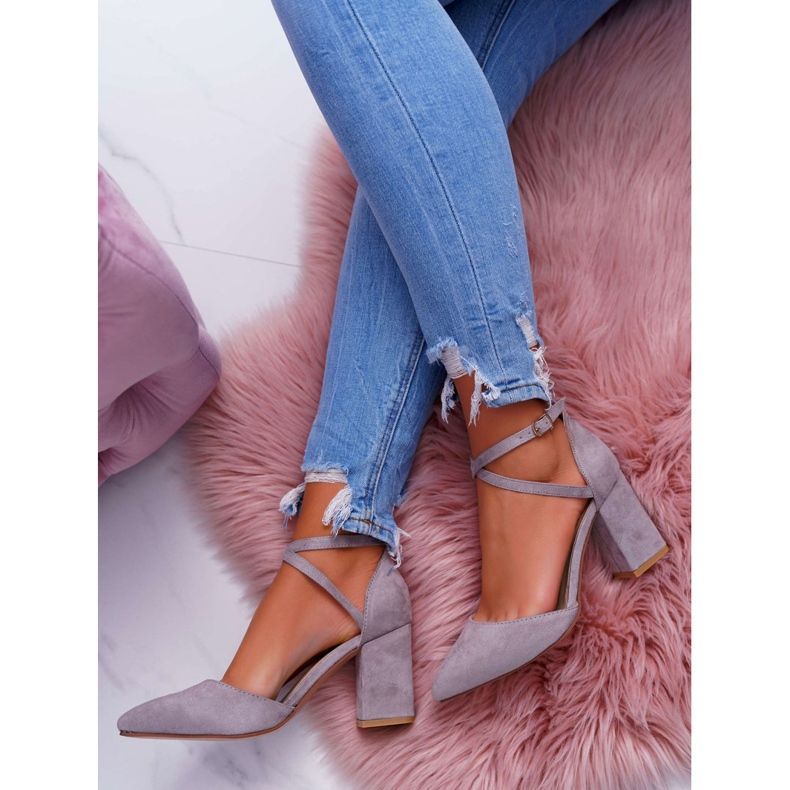 PS1 Pompă de damă pe toc în Spitz Grey Cosmo gri 4