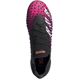 Ghete de fotbal Adidas Predator Freak.1 L Fg M FW7244 alb, negru, roz negru 1