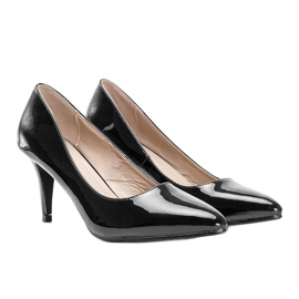 Pompe negre pe toc stiletto de la Deonne negru 1