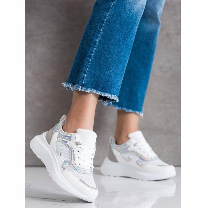 Sweet Shoes Adidași cu sclipici alb 1