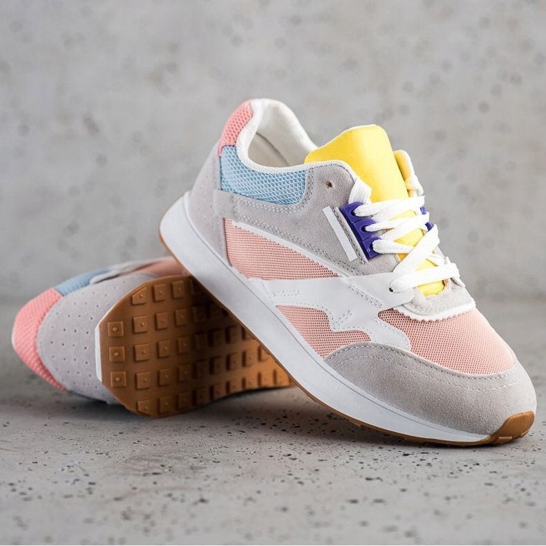 SHELOVET Pantofi sport colorati roz multicolor 1