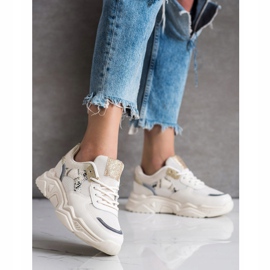 SHELOVET Adidași bej cu sclipici 1