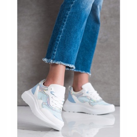 Sweet Shoes Adidași cu sclipici alb albastru 1