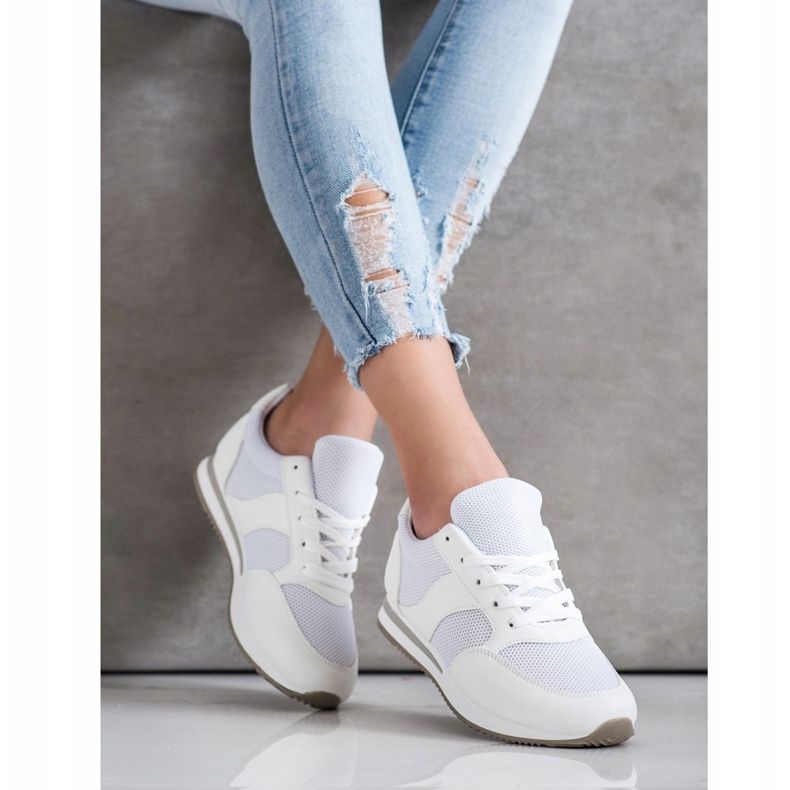 SHELOVET Încălțăminte sport cu plasă alb 2