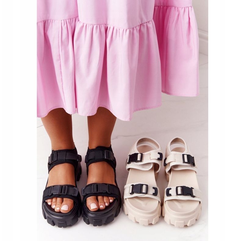 PS1 Sandale pe platforma neagră masivă zboară în sus negru 1