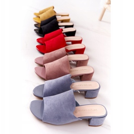 Papuci din piele de căprioară pe toc Sergio Leone KL313 Galben 1