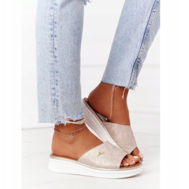 Sandale pe pană Sergio Leone SK042 Aur de aur 2