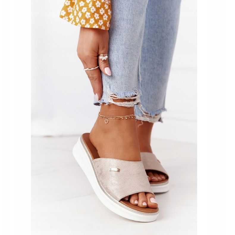 Sandale pe pană Sergio Leone SK042 Aur de aur 1