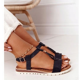 PE1 Sandale plate de dama Willow Black negru 1