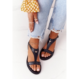 Sandale din piele pentru femei Nicole 2648 Negru 1