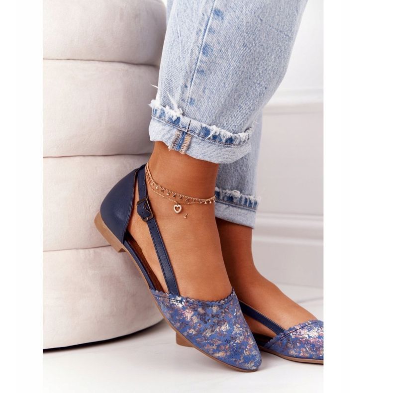 Balerini din piele albastru maro Maciejka 4972A-17 albastru marin 2