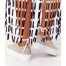 S.Barski Adidași sclipici pe platforma Golden Luna de aur 2