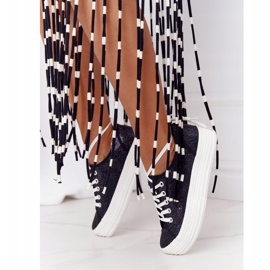 S.Barski Adidași sclipici pe platforma Luna Neagră negru 2