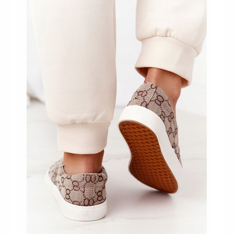 Adidași logați pentru femei Slip-On Khaki Challenge maro 2