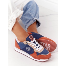 Încălțăminte sport pentru femei Foam de memorie Big Star HH274567 Albastru-portocaliu portocale 2
