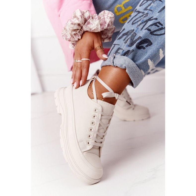 Adidași pentru femei Beige Timp de călătorie pe tălpi mari bej 1