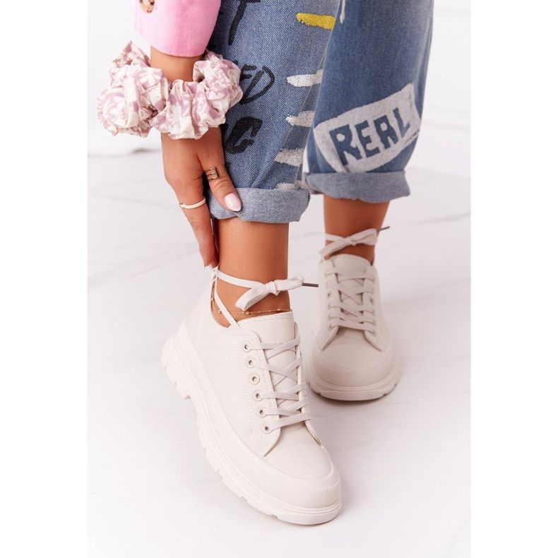 Adidași pentru femei Beige Timp de călătorie pe tălpi mari bej 2