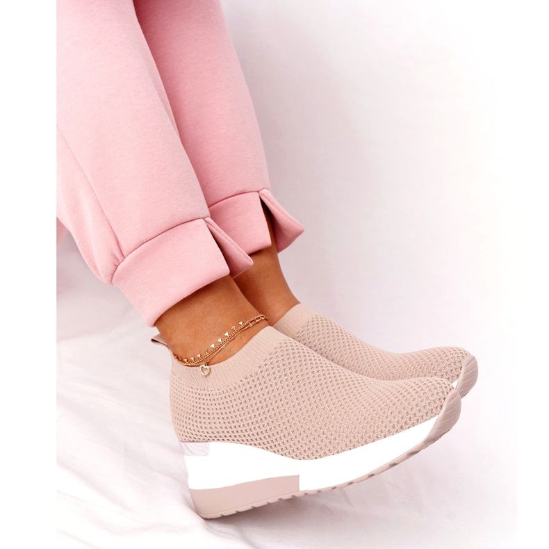 Adidași ajurati Slip-On On Wedge Beige HO248 Harmony bej 5
