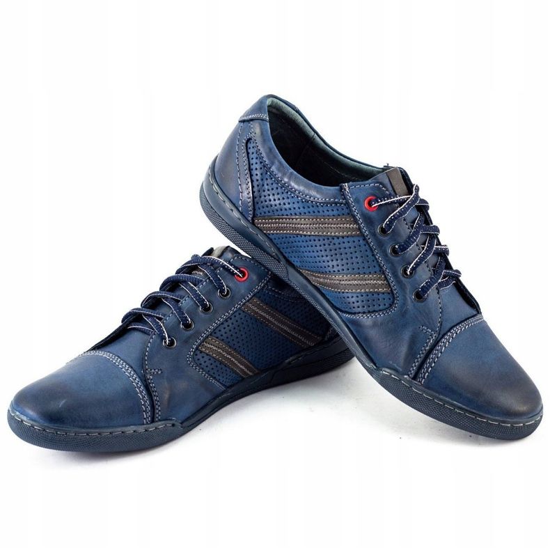 Polbut Pantofi casual pentru bărbați R3 Perforation Blue Navy albastru marin 3