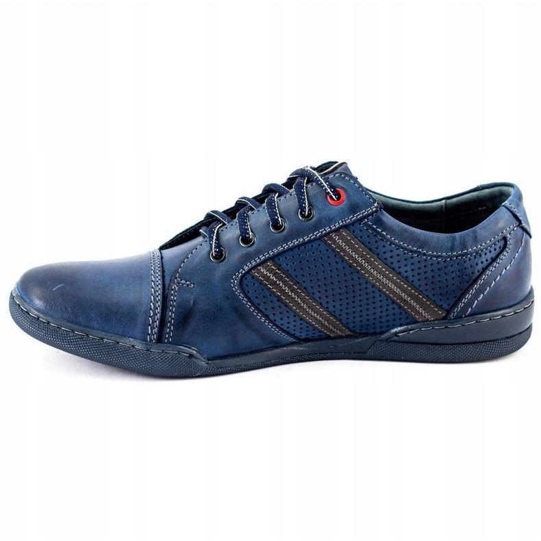 Polbut Pantofi casual pentru bărbați R3 Perforation Blue Navy albastru marin 2