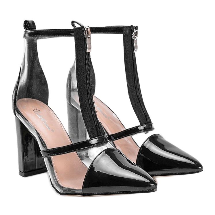 Cizme pe stâlp cu partea superioară transparentă Kiki negru 1 Cizme pe stâlp cu partea superioară transparentă Kiki negru 1