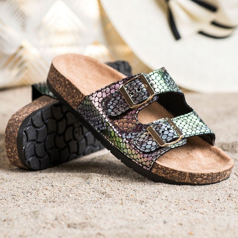 SHELOVET Papuci cu efect Holo negru 1