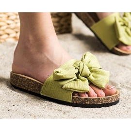 SHELOVET Papuci cu fundita verde 2