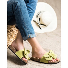 SHELOVET Papuci cu fundita verde 1