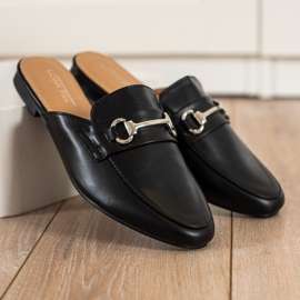 SHELOVET Papuci eleganti cu ornament negru 1