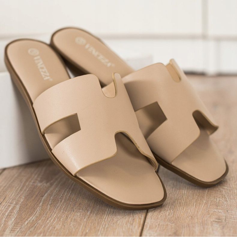 Papuci casual VINCEZA bej 2