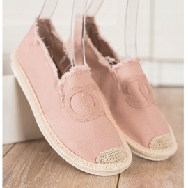 SHELOVET Espadrile textile roz 1 SHELOVET Espadrile textile roz 1