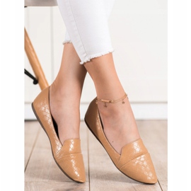 Seastar Balerini la modă cu piele ecologică maro 1