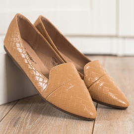 Seastar Balerini la modă cu piele ecologică maro 2