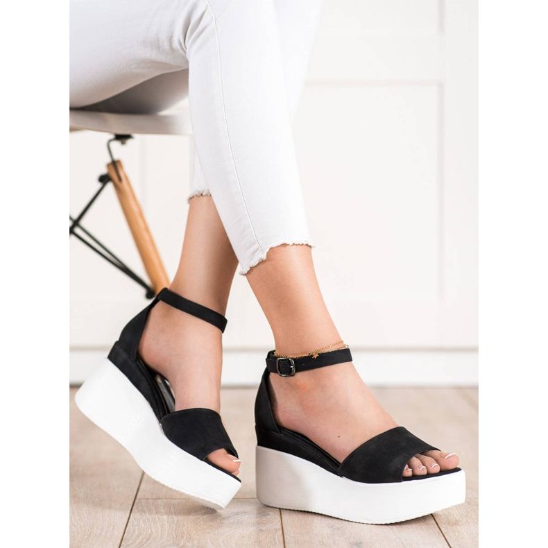 Comer Sandale ușoare pe platformă negru 1