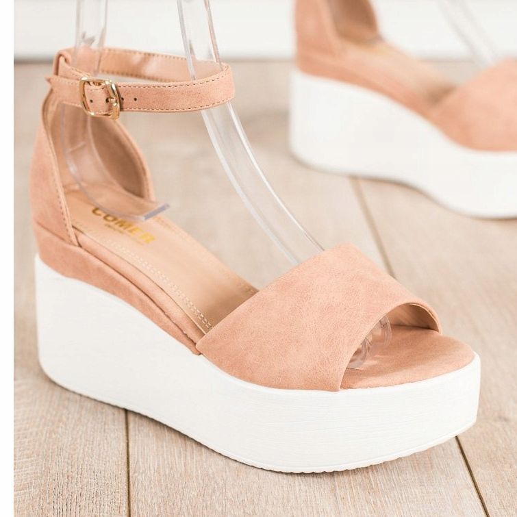 Comer Sandale ușoare pe platformă bej 1