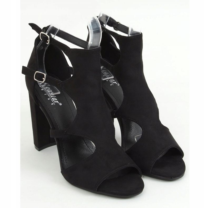 Sandale cu toc înalt negru NS111P Negru 1