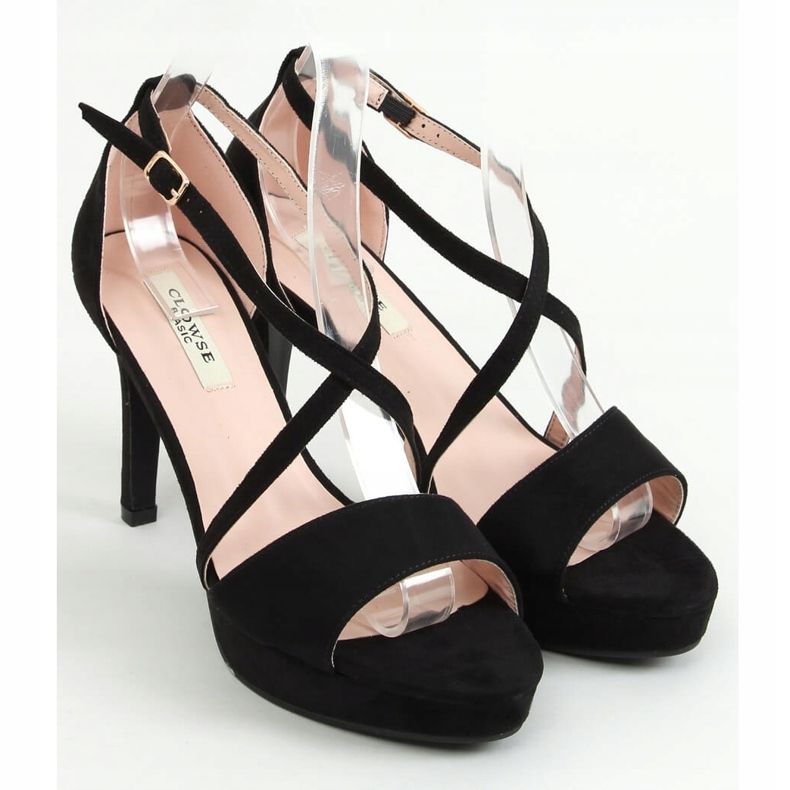 Sandale cu platformă neagră 9R31 negre negru 1