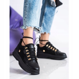 SHELOVET Adidași negri pe platformă negru 2