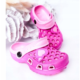 Papuci de spumă pentru copii Kroks Fuchsia Jupiter roz 1