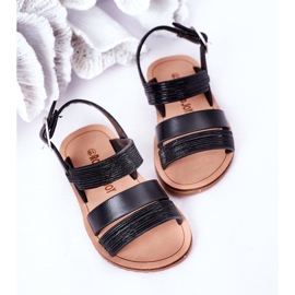 Sandale negre Natalie Shiny pentru copii negru 1