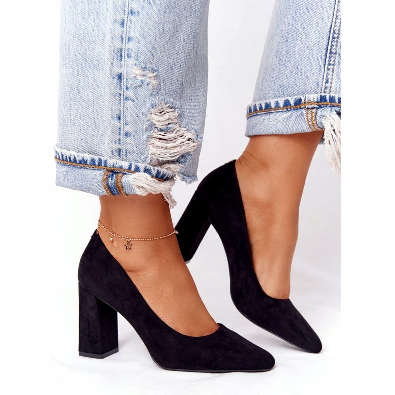 Pompe din piele de căprioară pe o bară Sergio Leone PB216 Negru 2