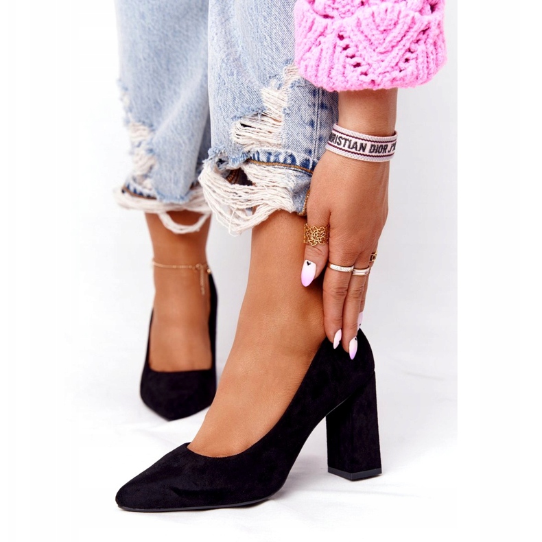 Pompe din piele de căprioară pe o bară Sergio Leone PB216 Negru 5