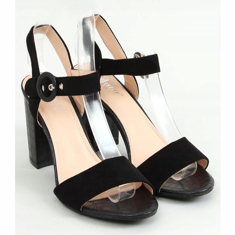 Sandale negre cu toc înalt SL1008P Negru 1