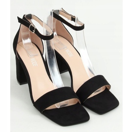 Sandale negre cu toc lat QL-169 Negru 1