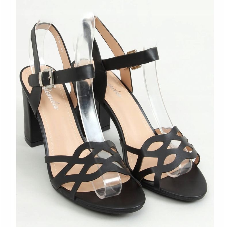 Sandale negre cu toc înalt negru S-863 1